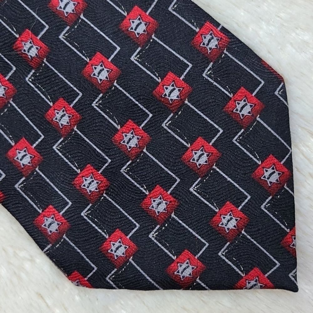 Silk Necktie Police Sheriff Officer Badge Novelty Tie Men's Unique Black Formal